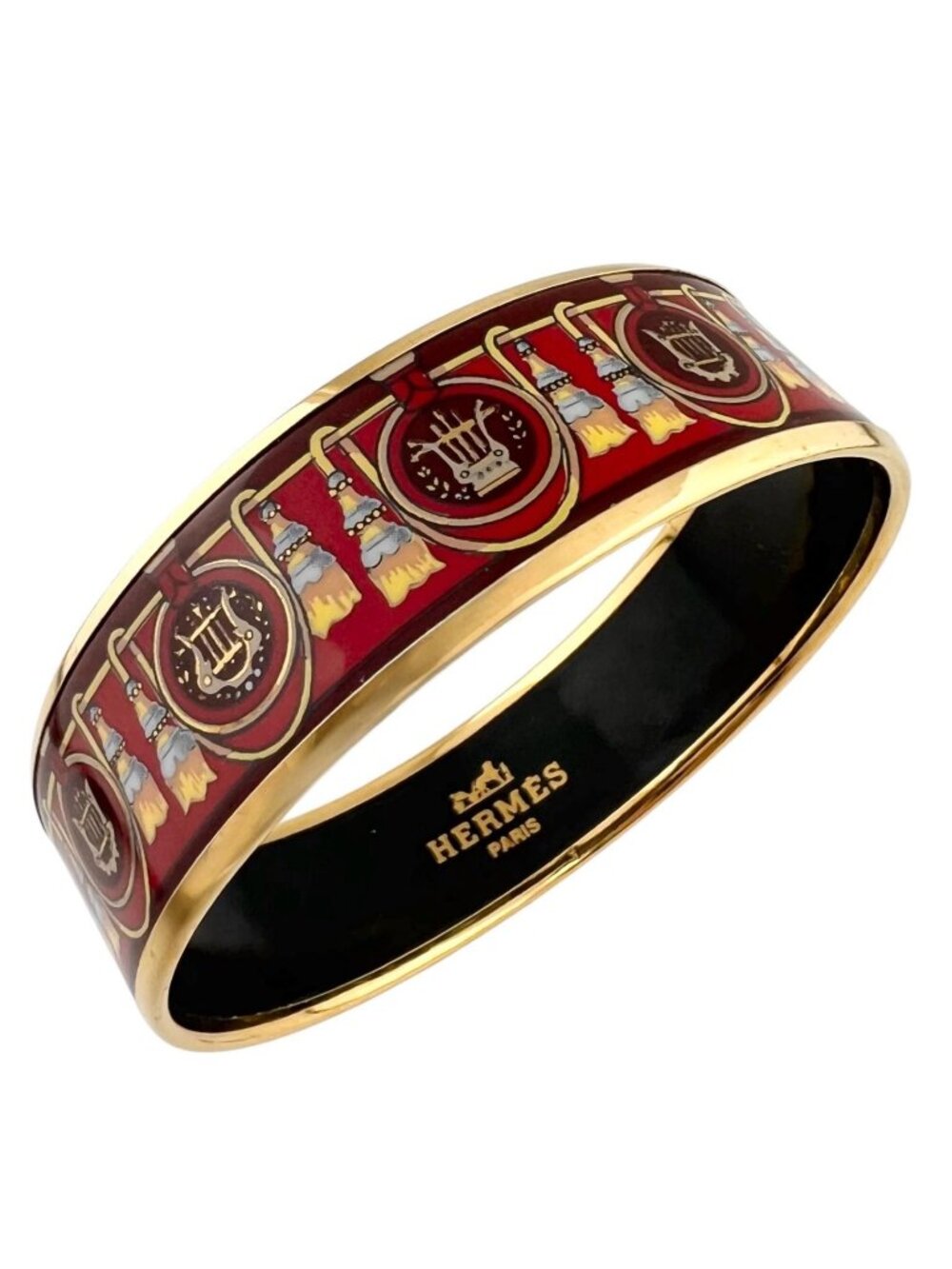 Hermes Enamel GM Bangle Metal Red Bracelet